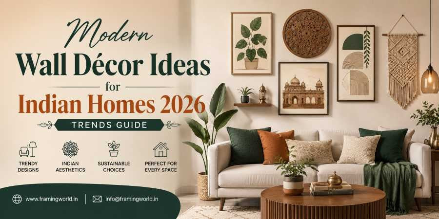 Modern Wall Décor Ideas for Indian Homes: From Statement Mirrors to Heritage-Inspired Art